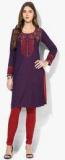 Biba Purple Yarn Dyed Poly Cotton Kurta Women