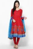 Biba Red Cotton Solid Suit Set Women