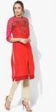 Biba Red Embroidered Cotton Blend Kurta women