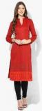 Biba Red Yarn Dyed Poly Cotton Kurta women