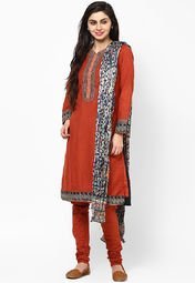 Biba Rust Polyester A Line Suit Set Women