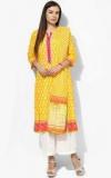 Biba Yellow Printed Kurta Cullottes With Dupatta women