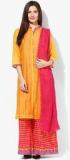 Biba Yellow Printed Salwar Kameez Dupatta women