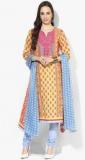 Biba Yellow Printed Salwar Kurta Dupatta women