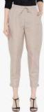 Bitterlime Beige Solid Regular Fit Regular Trousers Women