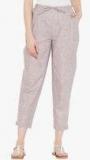 Bitterlime Grey Solid Regular Fit Regular Trousers Women