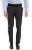 Black Coffee Charcoal Solid Regular Fit Formal Trouser men