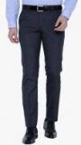 Black Coffee Navy Blue Solid Formal Trouser men