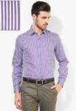 Black Coffee Purple Striped Slim Fit Formal Shirt men