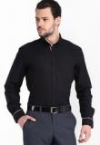 Black Coffee Solid Black Formal Shirt men