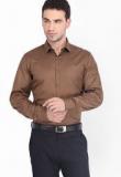 Black Coffee Solid Brown Formal Shirt Men