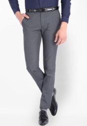 Black Coffee Solid Dark Grey Formal Trouser men