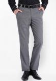 Black Coffee Solid Grey Formal Trouser Men