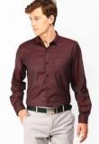 Black Coffee Solid Maroon Formal Shirt Men