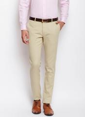 Blackberrys Beige Regular Fit Self Design Formal Trouser men