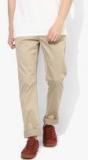 Blackberrys Beige Solid Slim Fit Chinos Men