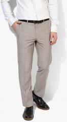 Blackberrys Beige Solid Slim Fit Formal Trouser men