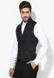 Blackberrys Black Printed Slim Fit Waistcoat Men