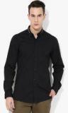 Blackberrys Black Solid Slim Fit Casual Shirt men