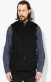 Blackberrys Black Solid Slim Fit Waistcoat men