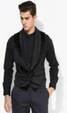 Blackberrys Black Solid Waistcoat men