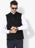 Blackberrys Black Woven Design Nehru Jacket Men