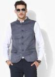 Blackberrys Blue Self Design Nehru Jacket Men