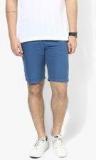 Blackberrys Blue Solid Regular Shorts men