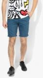 Blackberrys Blue Solid Slim Shorts men