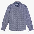 Blackberrys Blue Textured Slim Fit Casual Shirt Men