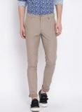 Blackberrys Brown Regular Fit Self Design Trousers Men