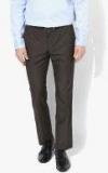 Blackberrys Brown Solid Regular Formal Trousers Men