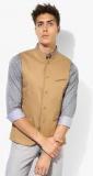 Blackberrys Brown Solid Waistcoat men