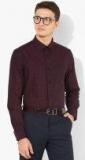 Blackberrys Burgundy Self Design Slim Fit Formal Shirt Men