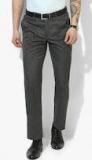 Blackberrys Charcoal Grey Regular Fit Solid Formal Trousers Men