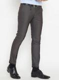 Blackberrys Charcoal Solid Slim Fit Formal Trousers Men