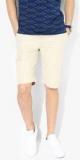 Blackberrys Cream Solid Shorts Men