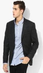 Blackberrys Dark Grey Checked Slim Fit Jacket & Blazers men