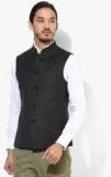 Blackberrys Dark Grey Solid Slim Fit Nehru Jacket men