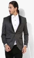 Blackberrys Grey Solid Slim Fit Blazer men