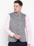 Blackberrys Grey Woven Design Slim Fit Nehru Jacket Men