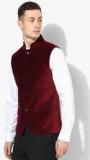 Blackberrys Maroon Solid Waistcoat men