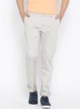 Blackberrys Men Light Grey Sharp Tapered Fit Solid Chinos