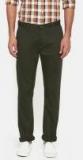 Blackberrys Men Olive Green Sharp Regular Fit Solid Trousers