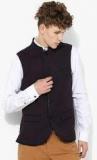 Blackberrys Navy Blue Printed Slim Fit Waistcoat men