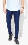 Blackberrys Navy Blue Regular Fit Self Design Trouser Men