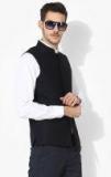 Blackberrys Navy Blue Solid Nehru Jacket Men