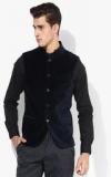 Blackberrys Navy Blue Solid Waistcoat men