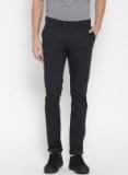 Blackberrys Navy Sharp Fit Solid Casual Trousers men