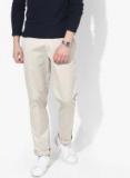 Blackberrys Off White Slim Fit Solid Chinos Men